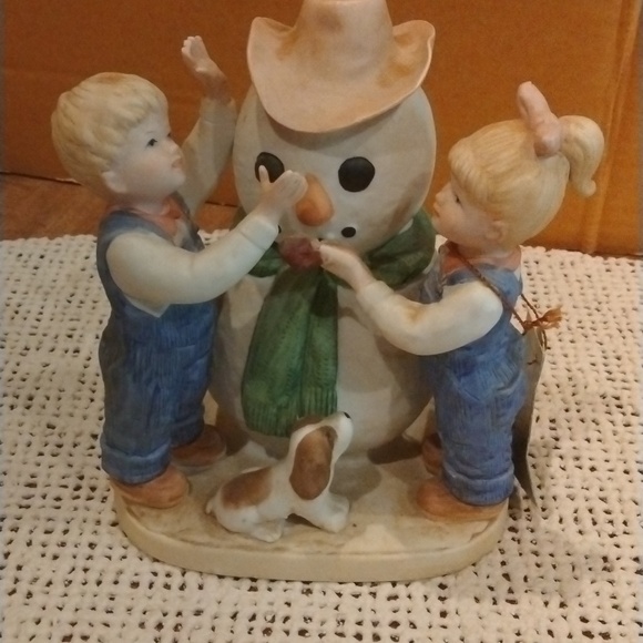 Denim days figurine item number 1508. Our snowman. Hard to find collectible.